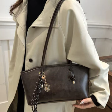 Túi Retro Túi sức chứa lớn dành cho nữ Túi đeo vai đi lại mùa thu đông Túi Tote di động túi tote retro túi tote da