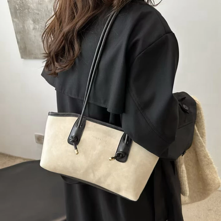 Túi Retro Túi sức chứa lớn dành cho nữ Túi đeo vai đi lại mùa thu đông Túi Tote di động túi tote retro túi tote da