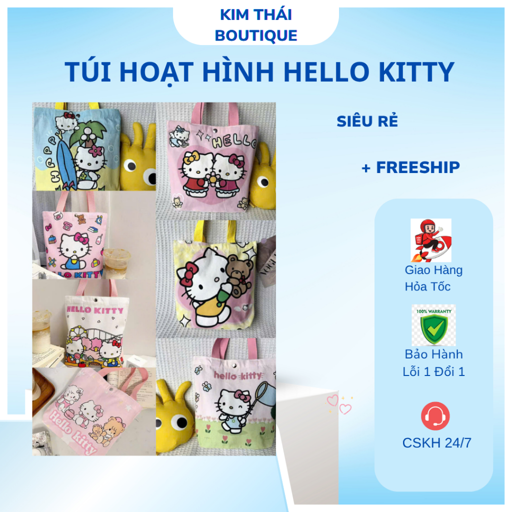 Túi Tote Nữ Hello Kitty – Vải Canvas In Màu Xinh Xắn, Tiện Lợi, Giá Rẻ ...