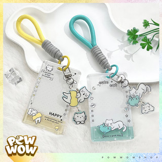 Bao Đựng Thẻ Nhân Viên Nhựa Mica Trong Suốt Phong Cách Nhân Vật Hoạt Hình Mèo Cát Sleep Fish Đáng Yêu Cute