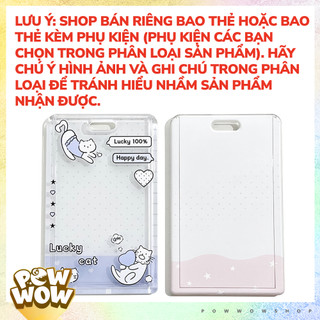 Bao Đựng Thẻ Nhân Viên Nhựa Mica Trong Suốt Phong Cách Nhân Vật Hoạt Hình Mèo Cát Sleep Fish Đáng Yêu Cute