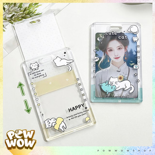 Bao Đựng Thẻ Nhân Viên Nhựa Mica Trong Suốt Phong Cách Nhân Vật Hoạt Hình Mèo Cát Sleep Fish Đáng Yêu Cute