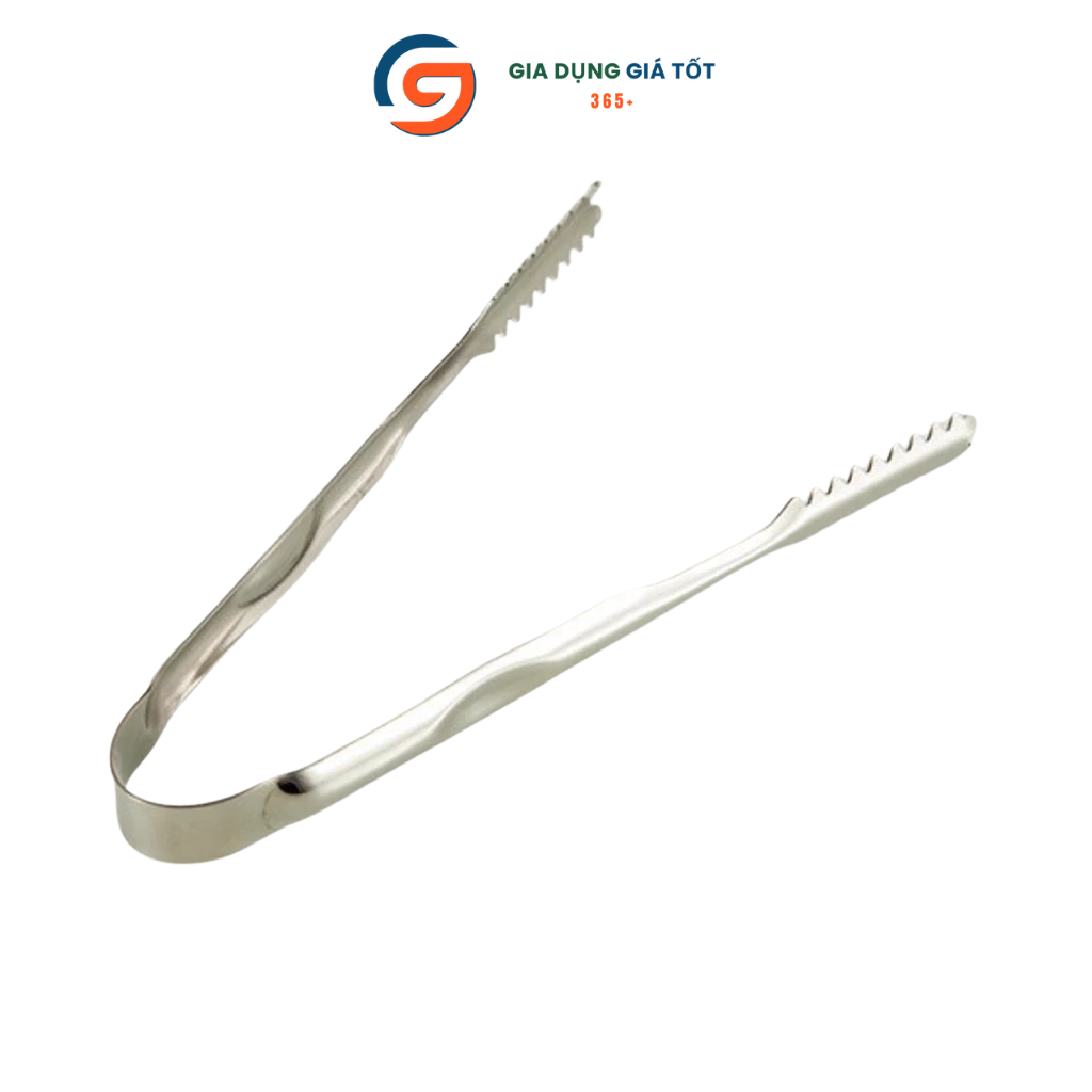 Kẹp gắp inox 17cm răng cưa chống trượt - kẹp gắp đá viên, đồ nướng, thực phẩm, dụng cụ làm bếp