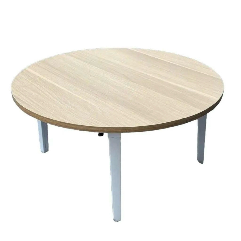 Bàn tròn ngồi bệt gấp gọn 60x60x30cm, chân nhựa cao 28-30cm, mặt gỗ MDF cao cấp