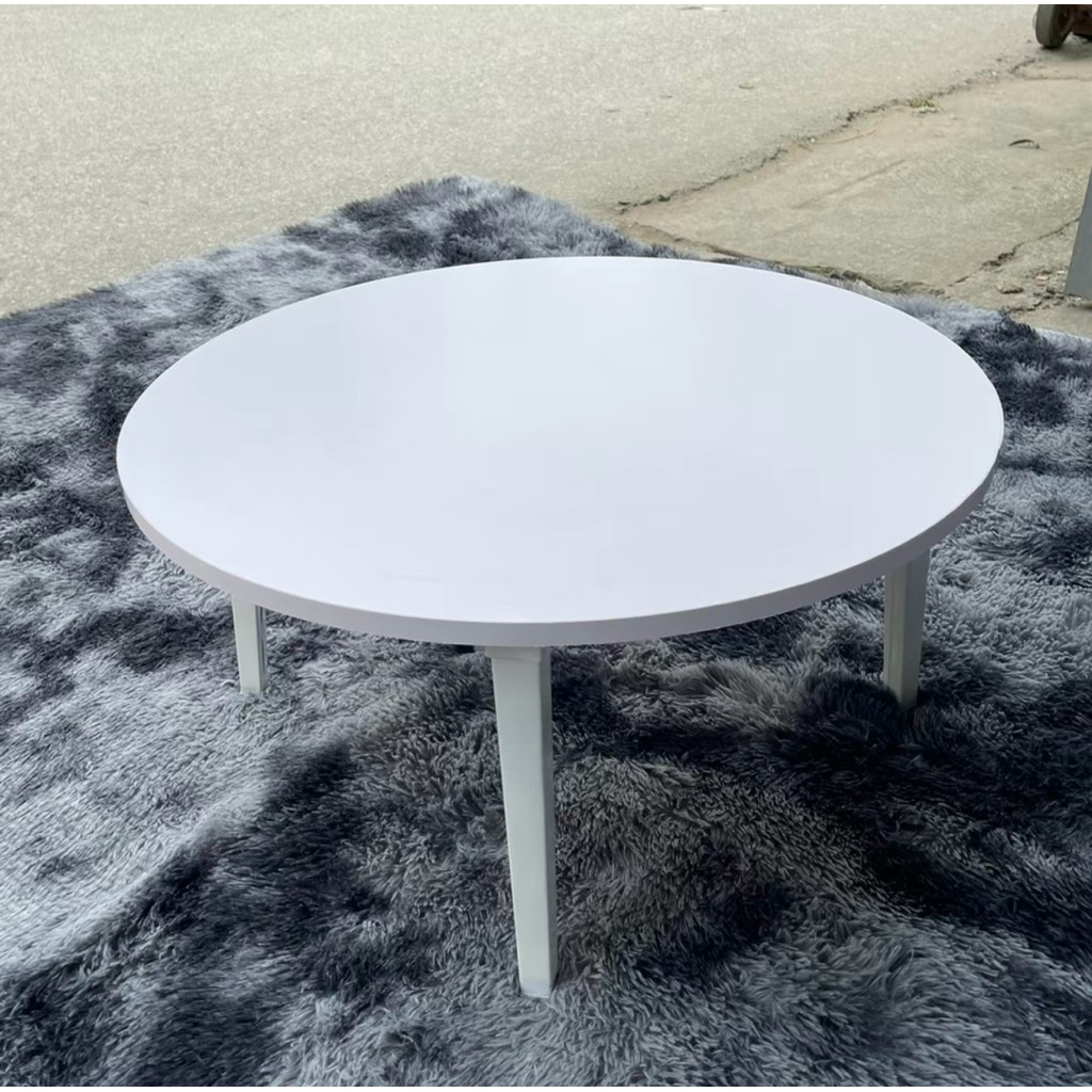 Bàn tròn ngồi bệt gấp gọn 60x60x30cm, chân nhựa cao 28-30cm, mặt gỗ MDF cao cấp