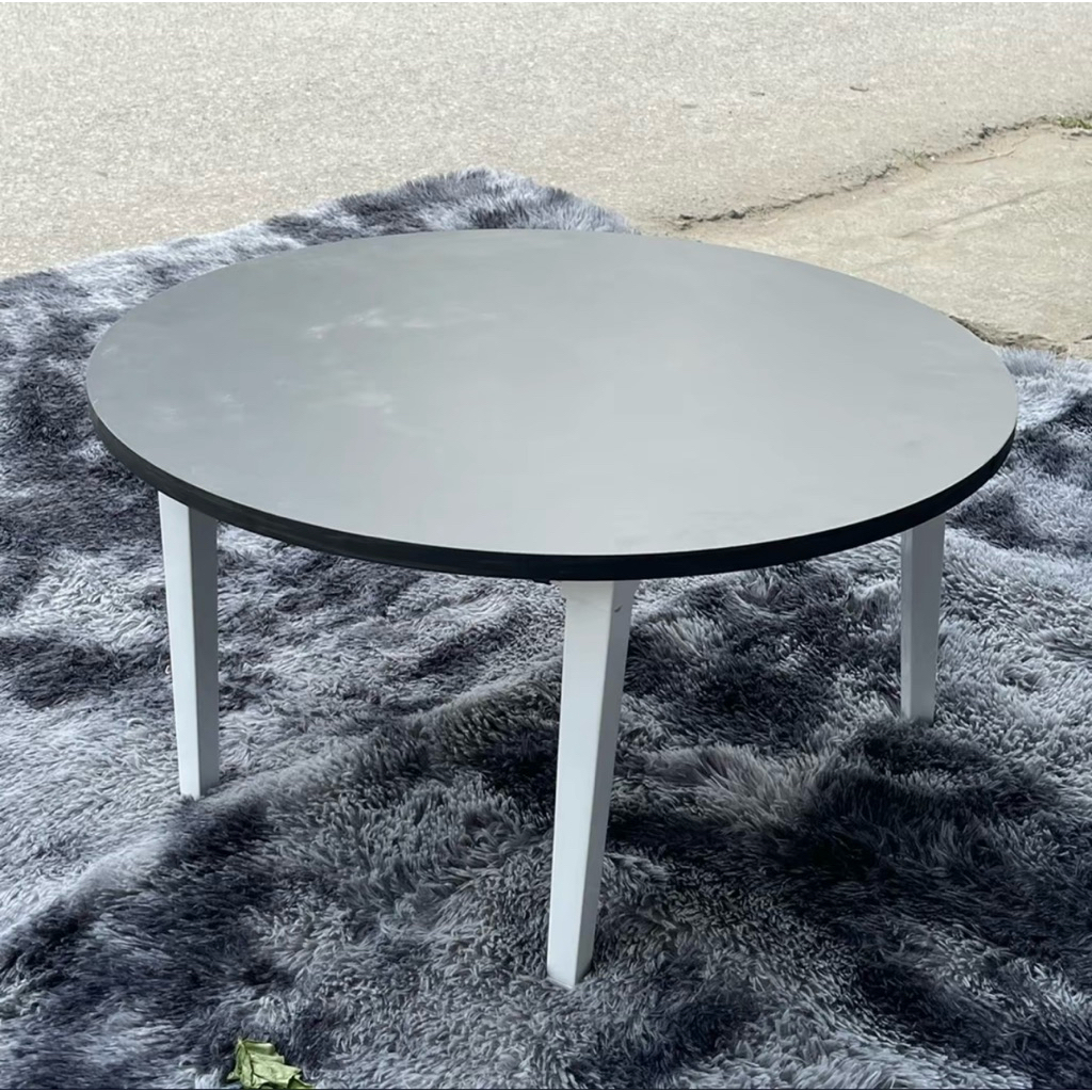 Bàn tròn ngồi bệt gấp gọn 60x60x30cm, chân nhựa cao 28-30cm, mặt gỗ MDF cao cấp