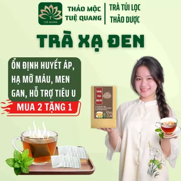 Trà Xạ Đen - Tuệ Quang - 9 vị Giúp ổn định huyết áp, hạ mỡ máu, men gan, hỗ trợ tiêu u - Hộp 50 lọc
