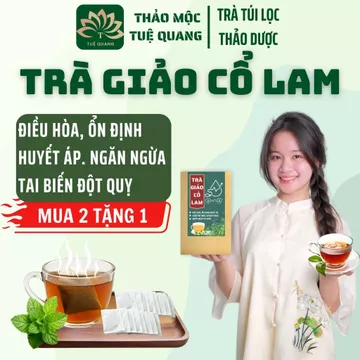 Trà giảo cổ lam - Tuệ Quang - 6 vị Giúp hạ và ổn định huyết áp, giảm mỡ máu, mỡ bụng - Hộp 50 lọc