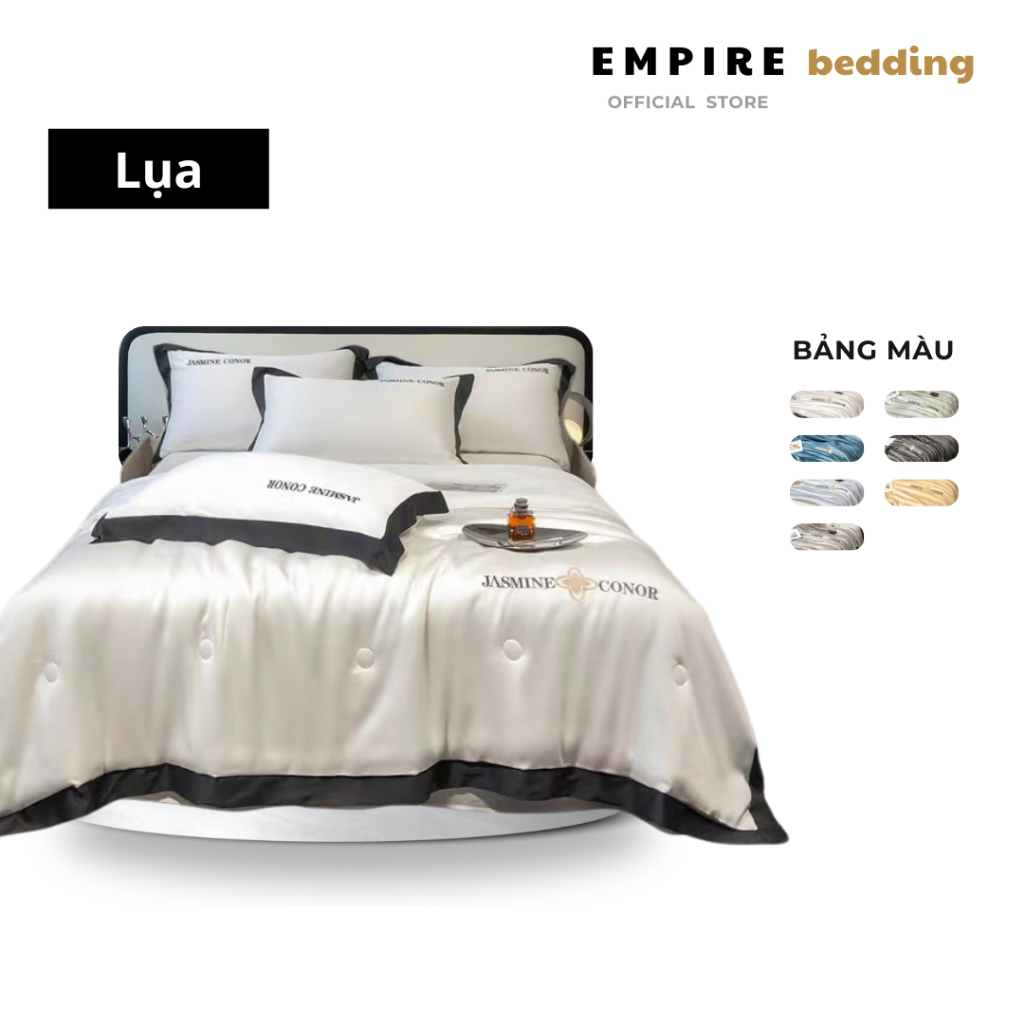 Bộ chăn ga gối nệm đệm set 4 món phi lụa Jasmine Conor EMPIRE cao cấp siêu thoáng mát - EMPIRE