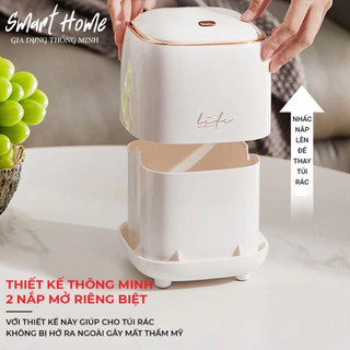 Thùng Rác Mini Để Bàn Có Nắp  - Chất Liệu Nhựa Abs Cao Cấp, Đẹp Sang Trọng Để Phòng Khách, Văn Phòng, Bàn Học