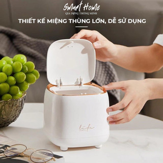 Thùng Rác Mini Để Bàn Có Nắp  - Chất Liệu Nhựa Abs Cao Cấp, Đẹp Sang Trọng Để Phòng Khách, Văn Phòng, Bàn Học