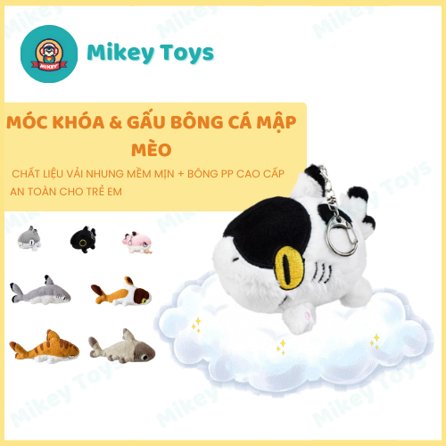 Móc Khóa & Gấu Bông Cá Mập Chân Mèo Sharkitty Tralala – Đồ Chơi Bông Nhồi Bông Dễ Thương Hot 2025