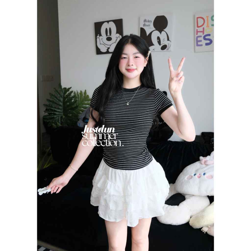 [Hàng Loại 1] Áo Thun Ôm Kẻ Sọc Nữ JUSTDUN K5 - Chất Cotton Mịn, Co Giãn, Tôn Dáng, Thoải Mái