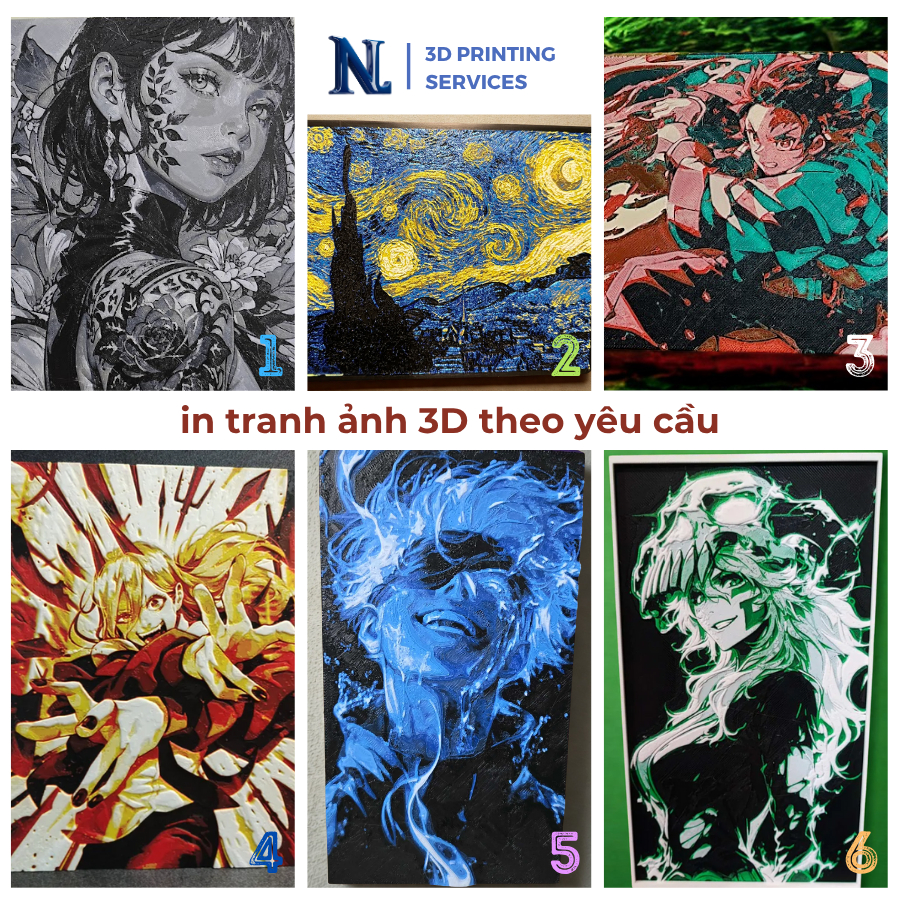 in 3D tranh Anime manga - ảnh theo yêu cầu - Trang trí phòng decor cực đẹp Giá Rẻ | NL3D
