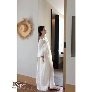 𝗔𝗻𝗻𝗮 𝗗𝗿𝗲𝘀𝘀 - | LY LINEN | - Đầm Linen Tưng vân gỗ trễ vai