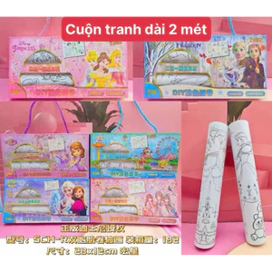 🎨 Cuộn Tranh Tô Màu Công Chúa Dài 2 Mét – Hộp Quà Tặng Cầm Tay Xinh Xắn