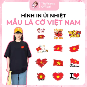 Hình ủi nhiệt quần áo mẫu LÁ CỜ VIỆT NAM,nhiều mẫu,nhiều size, ủi tại nhà bằng bàn ủi