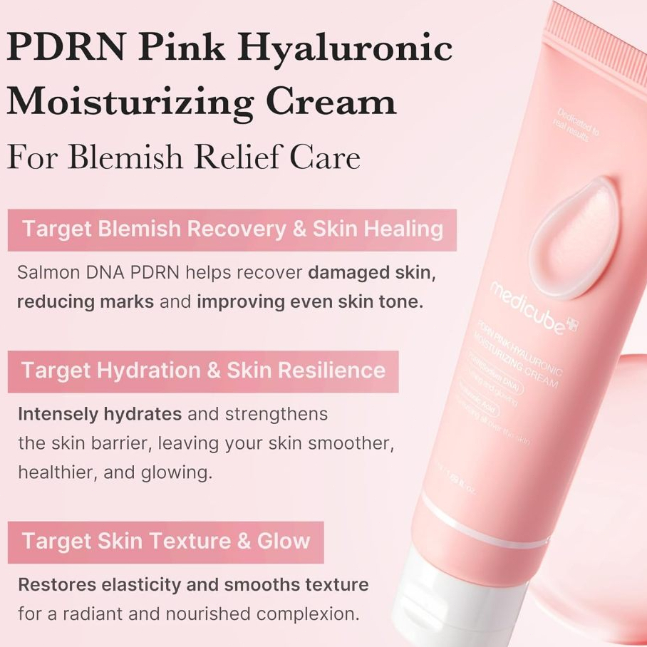 Kem Dưỡng Ẩm Medicube PDRN Pink Hyaluronic Moisturizing Cream 50ml – Kem Cấp Ẩm, Phục Hồi Da, Làm Dịu Da