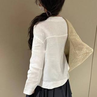 𝗠𝗶𝗹𝗮 𝗟𝗶𝗻𝗲𝗻 - | LY LINEN |  - Áo Linen tay xuông basic thắt nơ lưng