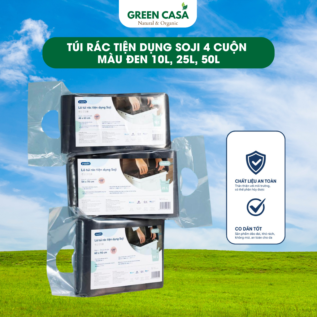 Túi Rác Đen 2 Quai Tiện Dụng Inochi tự hủy thân thiện môi trường size ...