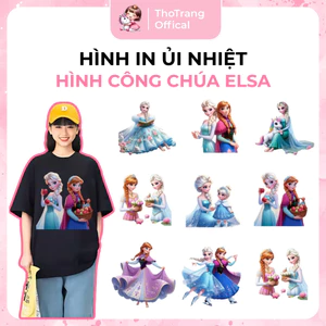 Hình ủi nhiệt công chúa Elsa dễ dàng ủi tại nhà bằng bàn là, sticker 3d, sticker in áo theo yêu cầu inbox shop