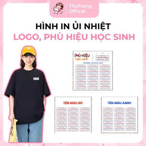 Hình ủi nhiệt quần áo in tên logo phù hiệu học sinh các trường theo yêu cầu, ủi tại nhà bằng bàn ủi