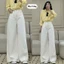 Quần jean Hari màu Be Trắng Ống Rộng Tôn Dáng Cạp Cao Unisex