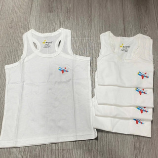 [Combo 5] Áo Thun Ba Lỗ Trẻ Em Trắng Cotton Mềm Mát Co Giãn | Bé Trai Bé Gái (8–25kg) | Co giãn 4 chiều