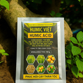 PHÂN BÓN LÁ HUMIC VIỆT Loại 100g - HUMIC ACID ĐA LƯỢNG Phục Hồi Cây Thần Tốc
