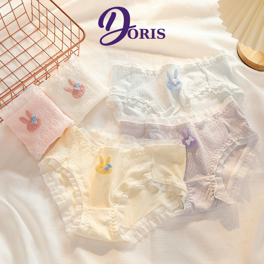 Quần Lót, Quần Chip Cotton Mềm Mịn Bo Viền Dáng Vừa Cho Nữ DORIS 259
