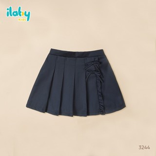 Set đi học bé gái ILABY HCM áo sơ mi trắng và quần giả váy xếp ly xanh navy [KHÔNG KÈM NƠ] [3243+3244]