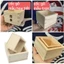 Cốc gỗ vuông Nhật 8,5x8,5x5,5cm/11x11x6cm