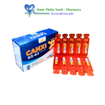 Siro Canxi D3 - K2 KINGPHAR bổ sung Canxi, VTM D3 hỗ trợ giảm nguy cơ còi và loãng xương - Hộp 20ống