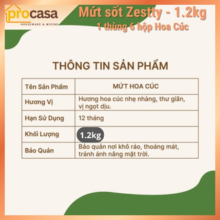 1 Thùng 6 hộp Mứt Hoa cúc Zestty 1.2kg - Nguyên liệu pha chế - topping - làm bánh - trà sữa - trà trái cây