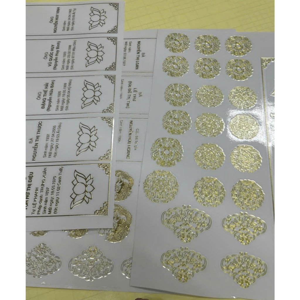 In Tem UV DTF Nhũ Đỏ,Nhũ Vàng ,Bạc  Nổi 3D, Dán Mọi Chất Liệu, Sáng Bóng, Bắt Mắt, Cao Cấp