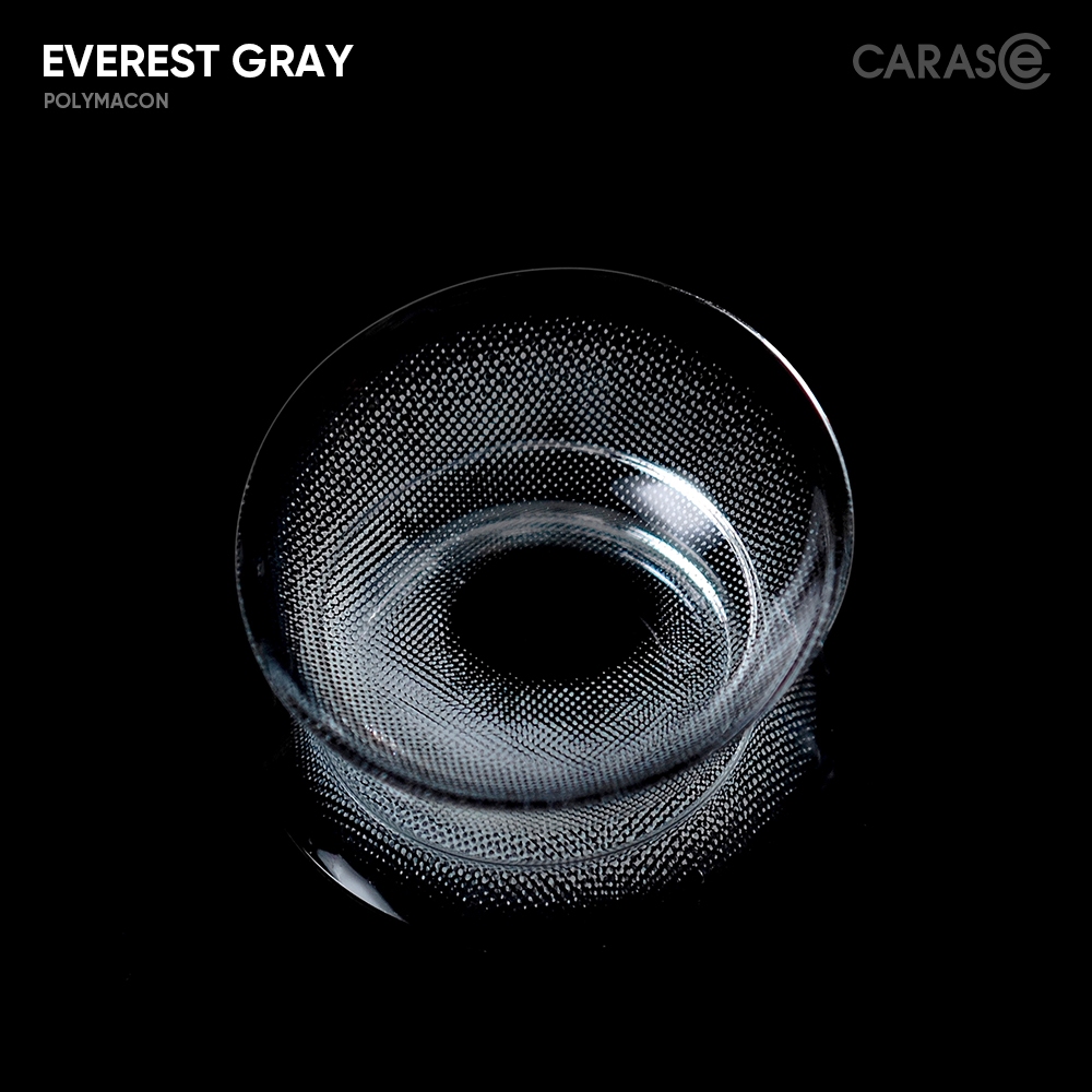 [1 chiếc] Kính áp tròng khoá ẩm 8H 3 Tháng Màu Xám Tro Viền Đen CARASE, Lens cận EVEREST GRAY