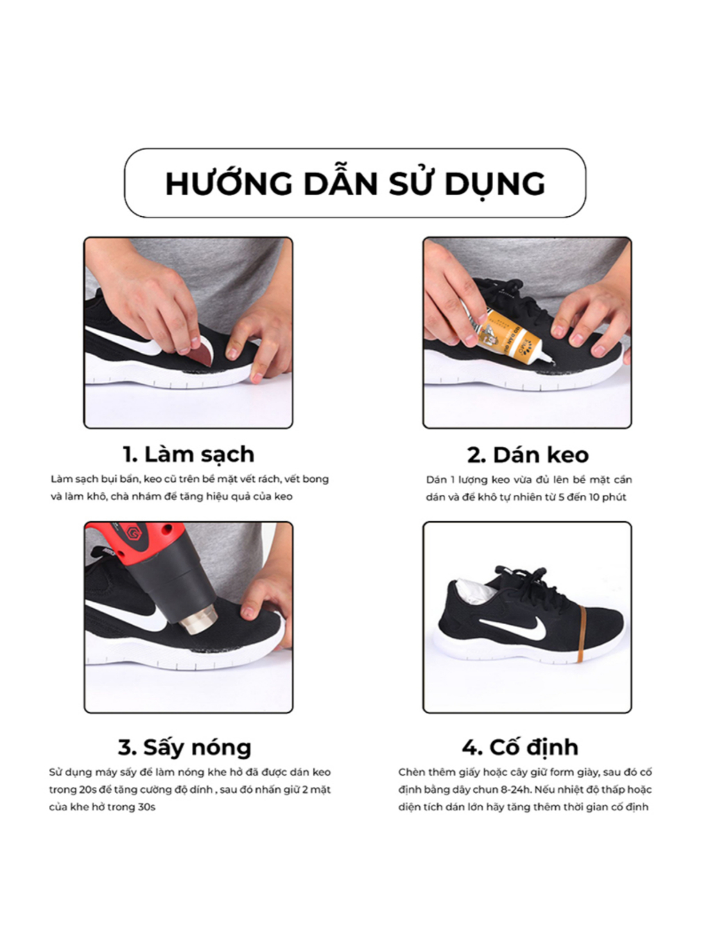 Keo dán giày thể thao siêu dính dùng nhiệt trong suốt không tổn thương da XIMO KDG06 - ảnh 8