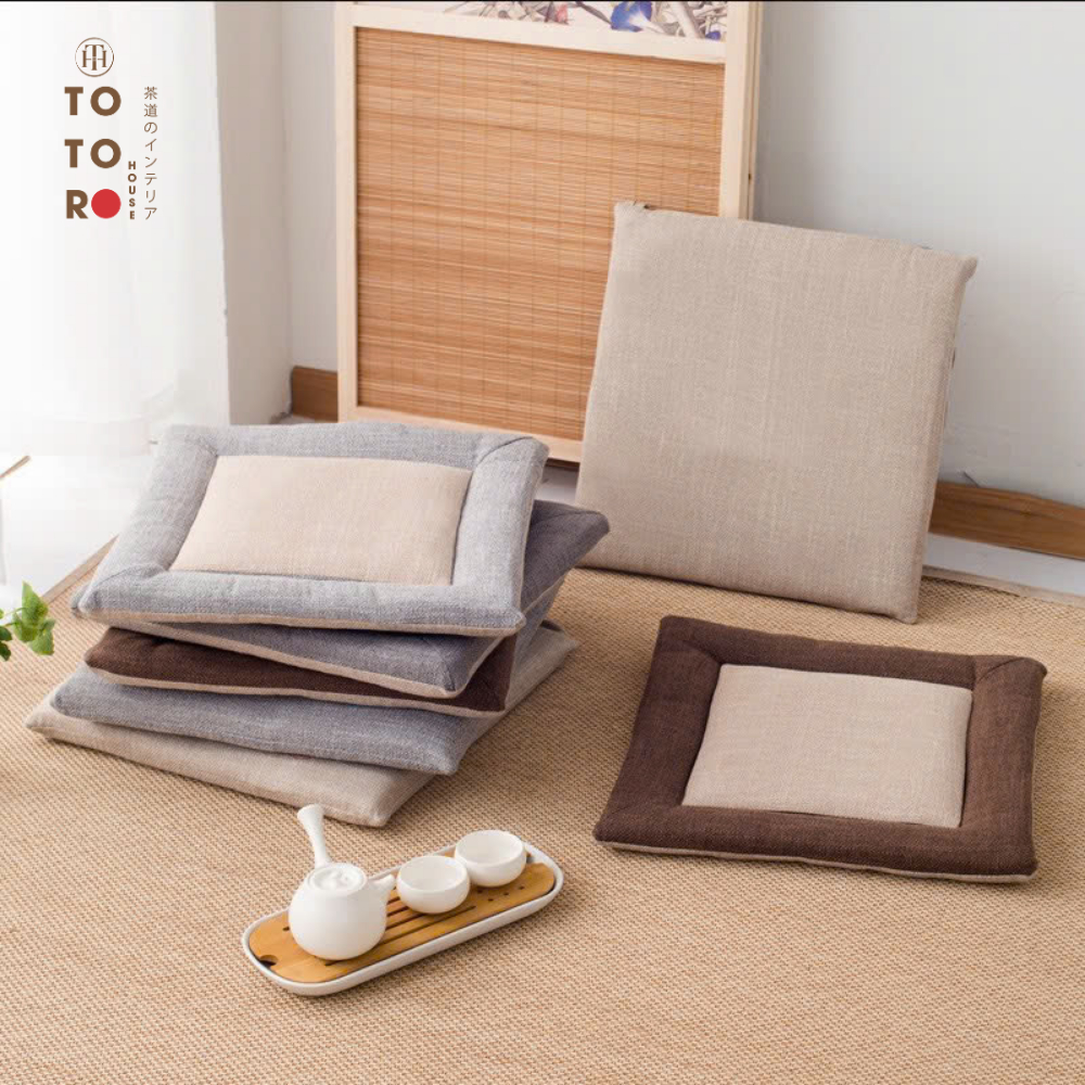 Chất Lượng Đệm Bệtatami (45X45) Vải Cotton Gai Dầu Có Dây Buộc Tiêu Chuẩn