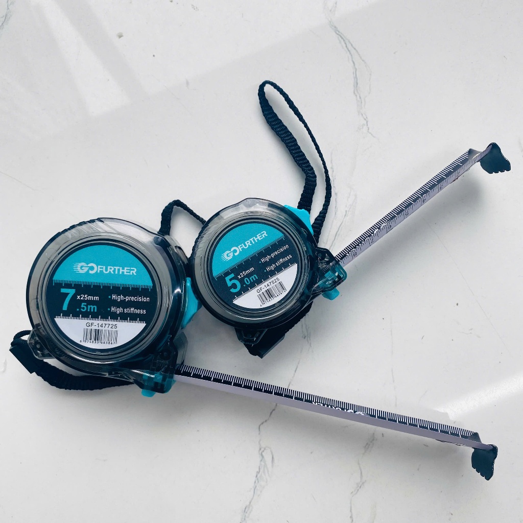 Combo 3 chiếc thước GOFUTHER mặt đen, Thước vỏ nhựa ABS chịu lực, Thước GF vỏ trong