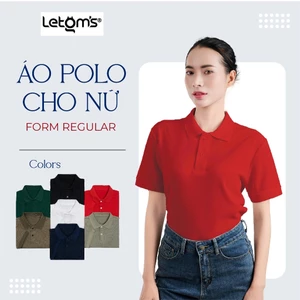 Áo polo nữ co giãn thoáng mát, cổ bẻ basic, thời trang công sở LeTom's, size S-2XL