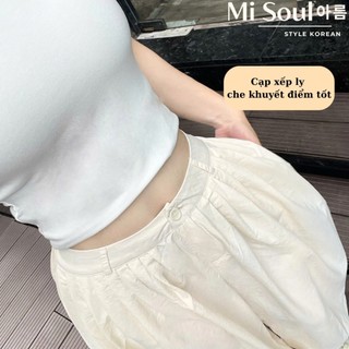 Quần Gió Xếp Ly MiSoul Dáng rộng Cạp Chun Bigsize, Quần Dài Vải Dù Có Túi Bên Sườn Cá Tính 447
