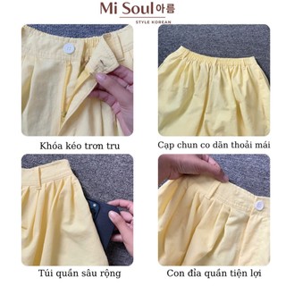 Quần Gió Xếp Ly MiSoul Dáng rộng Cạp Chun Bigsize, Quần Dài Vải Dù Có Túi Bên Sườn Cá Tính 447