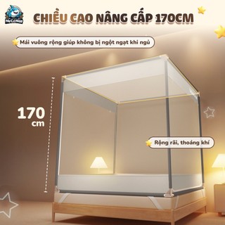 [NEW] Mùng Chống Ngã, Chống Muỗi Bảo Vệ Em Bé, Mùng Khung Vuông Có Cửa Ra Vào, Chắn Giường Không Khoan Tường