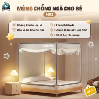 Màn Chống Ngã, Màn Khung Thép Chắn Giường Ngăn Bé Ngã, Lắp Đặt Không Cần Khoan - M01