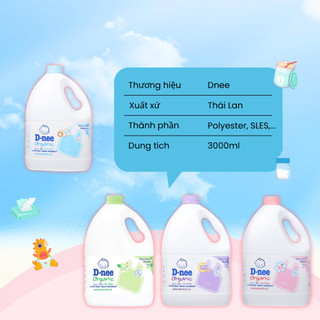 Nước Giặt Dnee Xuất Xứ Thái Lan Hương Thơm Dịu Nhẹ Độ pH Trung Tính Đánh Bay Vết Bẩn An Toàn Cho Bé