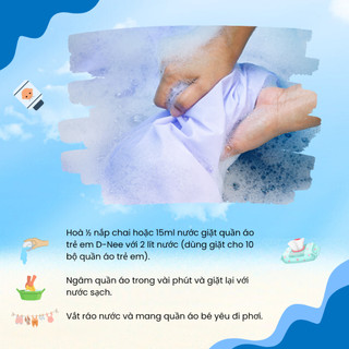 Nước Giặt Dnee Xuất Xứ Thái Lan Hương Thơm Dịu Nhẹ Độ pH Trung Tính Đánh Bay Vết Bẩn An Toàn Cho Bé