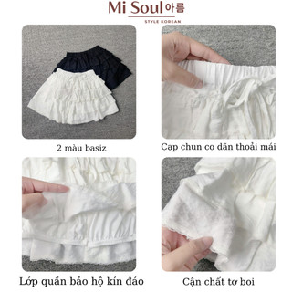 Chân Váy Ren Bèo 4 Tầng Dáng Ngắn MiSoul Cạp Chun Có Lớp Lót Bảo Hộ, Váy Ngắn Form Xòe Bồng 455