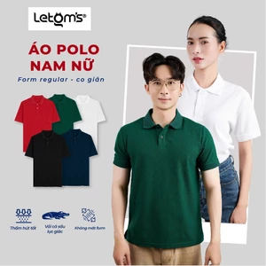Áo polo unisex chất vải cao cấp cá sấu lục giác Co giãn thoáng mát, cổ bẻ regular, thời trang đa năng LeTom's