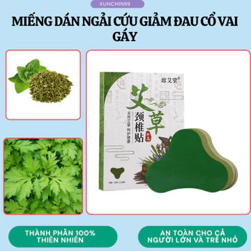[12 miếng] Hộp 12 Miếng Dán Ngải Cứu Vai Gáy Giảm Đau Cổ Vai Gáy, Thải Độc