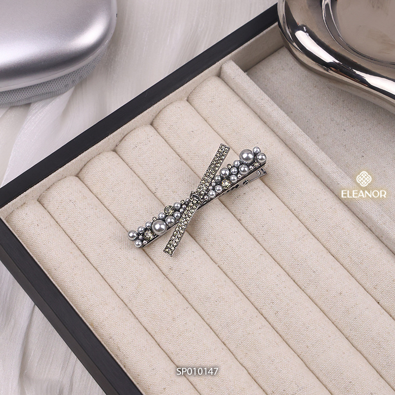 Kẹp tóc mái nữ Eleanor Accessories kẹp tóc chữ X đính đá phụ kiện tóc 10147